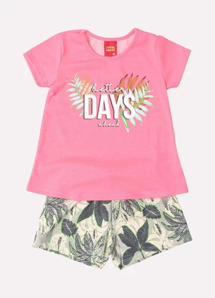 Kyly - Conjunto Infantil Menina Lettering Pink - KYLY