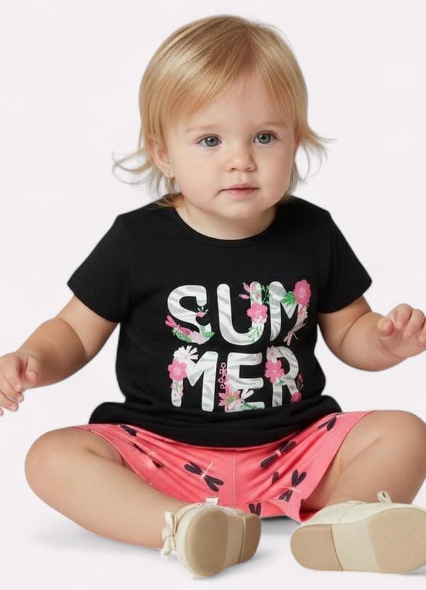 Kyly - Conjunto Infantil Menina Lettering Preto 2