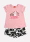 Kyly - Conjunto Infantil Menina Lettering Rosa - variação: Rosa