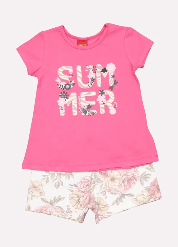 Kyly - Conjunto Infantil Menina Lettering Rosa 2