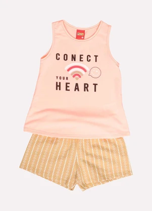 Kyly - Conjunto Infantil Menina Lettering Laranja - KYLY