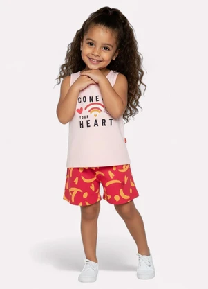 Kyly - Conjunto Infantil Menina Lettering Rosa - KYLY