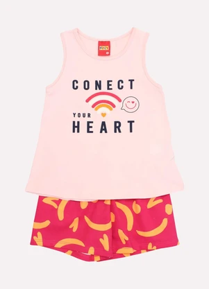 Kyly - Conjunto Infantil Menina Lettering Rosa - KYLY