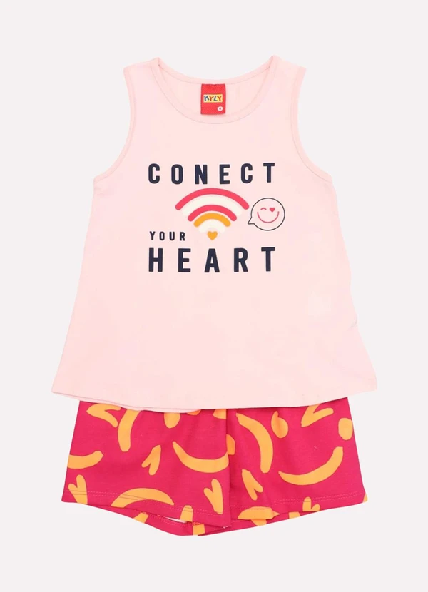Kyly - Conjunto Infantil Menina Lettering Rosa 2