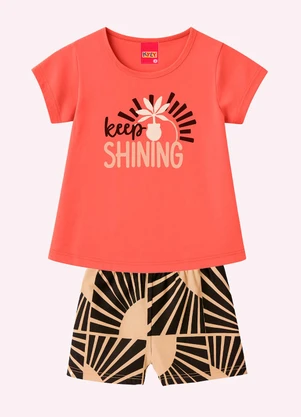 Kyly - Conjunto Infantil Menina Lettering Vermelho - KYLY