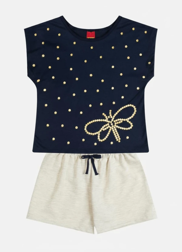 Kyly - Conjunto Infantil Menina Libélula Azul Marinho