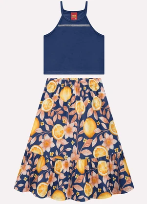 Kyly - Conjunto Infantil Menina Limões Azul - KYLY