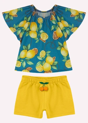 Nanai - Conjunto Infantil Menina Limões Azul - NANAI