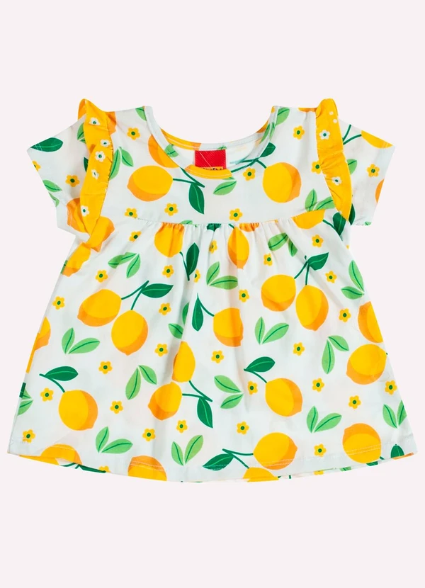 Kyly - Conjunto Infantil Menina Limões Branco 3
