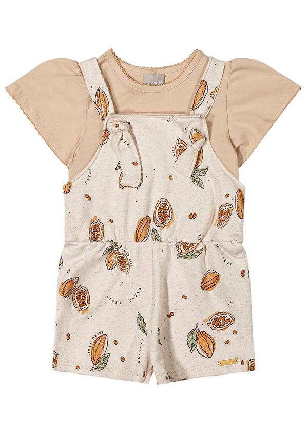 Colorittá - Conjunto Infantil Menina Linho Colorittá Bege