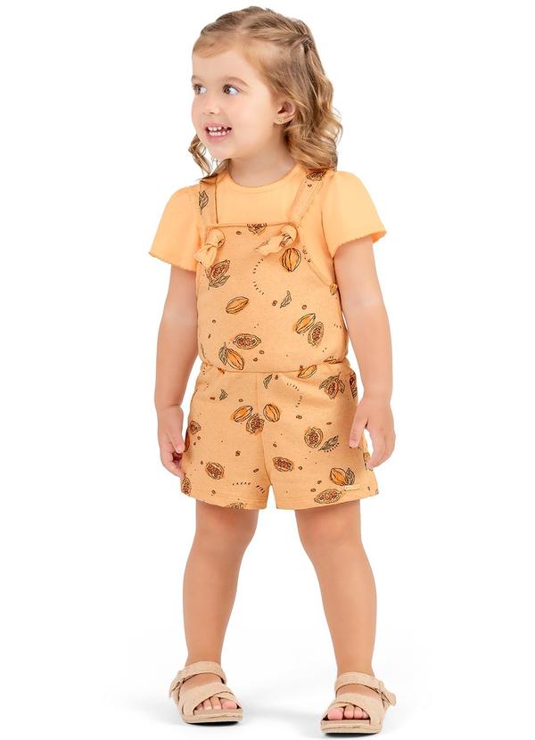 Colorittá - Conjunto Infantil Menina Linho Colorittá Laranja