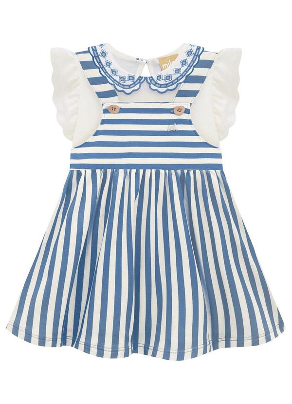 Milon - Conjunto Infantil Menina Listrado Azul