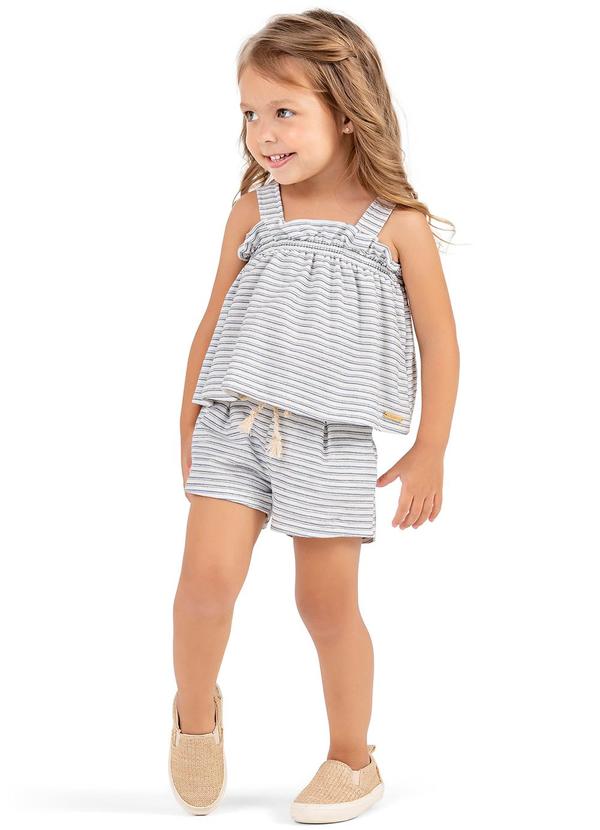 Colorittá - Conjunto Infantil Menina Listrado Colorittá Azul