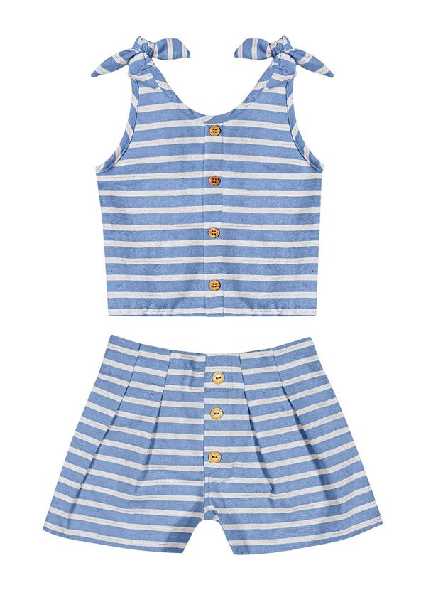 Colorittá - Conjunto Infantil Menina Listrado Colorittá Azul