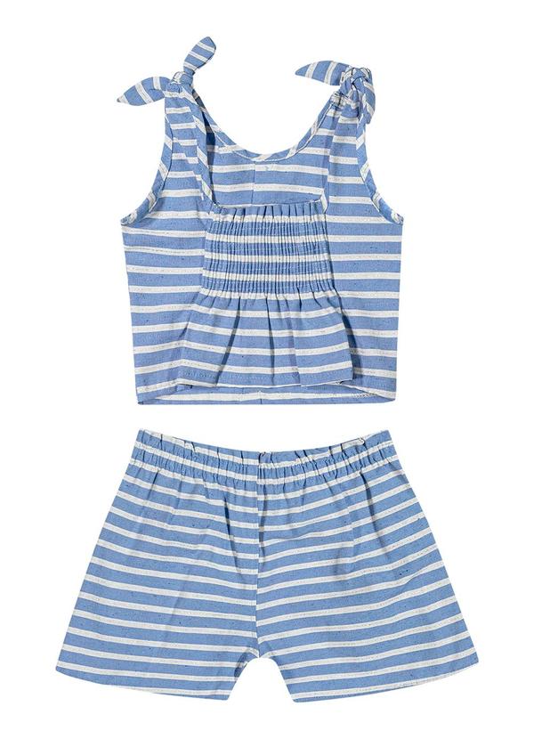Colorittá - Conjunto Infantil Menina Listrado Colorittá Azul 2