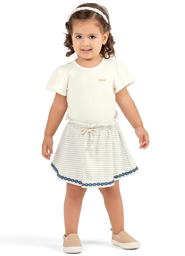 Colorittá - Conjunto Infantil Menina Listrado Colorittá Bege 1