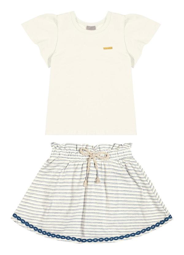 Colorittá - Conjunto Infantil Menina Listrado Colorittá Bege 2