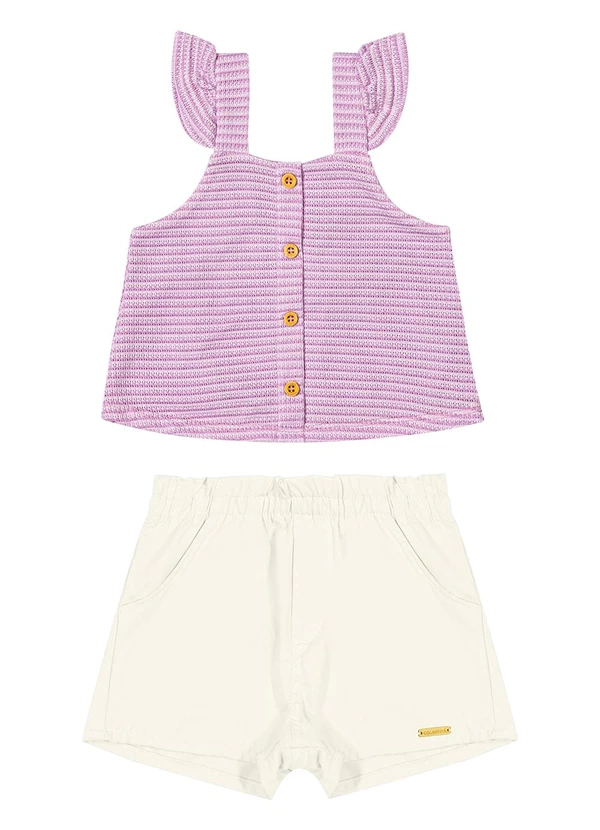 Colorittá - Conjunto Infantil Menina Listrado Colorittá Roxo 1