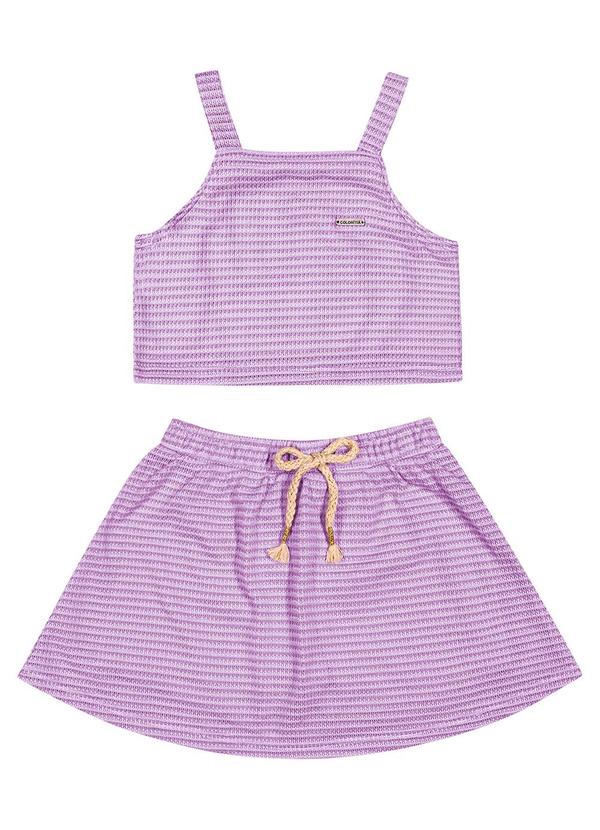 Colorittá - Conjunto Infantil Menina Listrado Colorittá Roxo