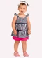 Kyly - Conjunto Infantil Menina Listras Vermelho - variação: Azul