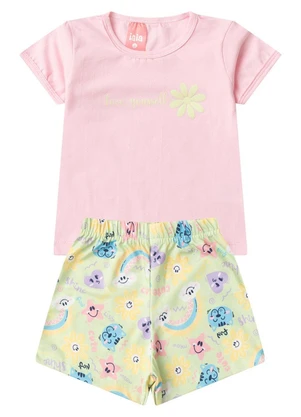 Rosa Azul - Conjunto Infantil Menina Love Verão Iaia Rosa - ROSA AZUL