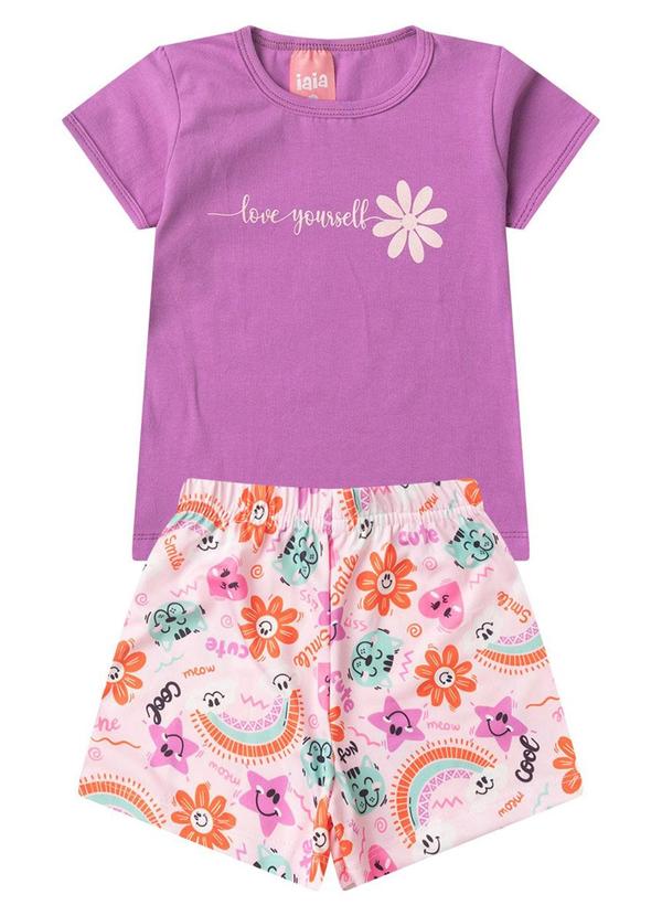 Rosa Azul - Conjunto Infantil Menina Love Verão Iaia Roxo