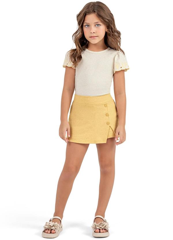 Colorittá - Conjunto Infantil Menina Manga Colorittá Bege