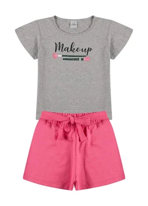Vida Costeira - Conjunto Infantil Menina Manga Evasê Mescla - VIDA COSTEIRA