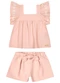 Colorittá - Conjunto Infantil Menina Margaridas Bege - variação: Rosa