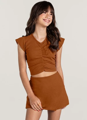 Young Class - Conjunto Infantil Menina Marrom - YOUNG CLASS