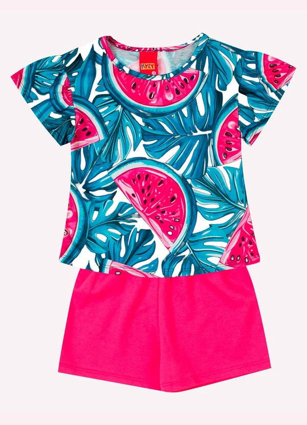 Kyly - Conjunto Infantil Menina Melancia Rosa