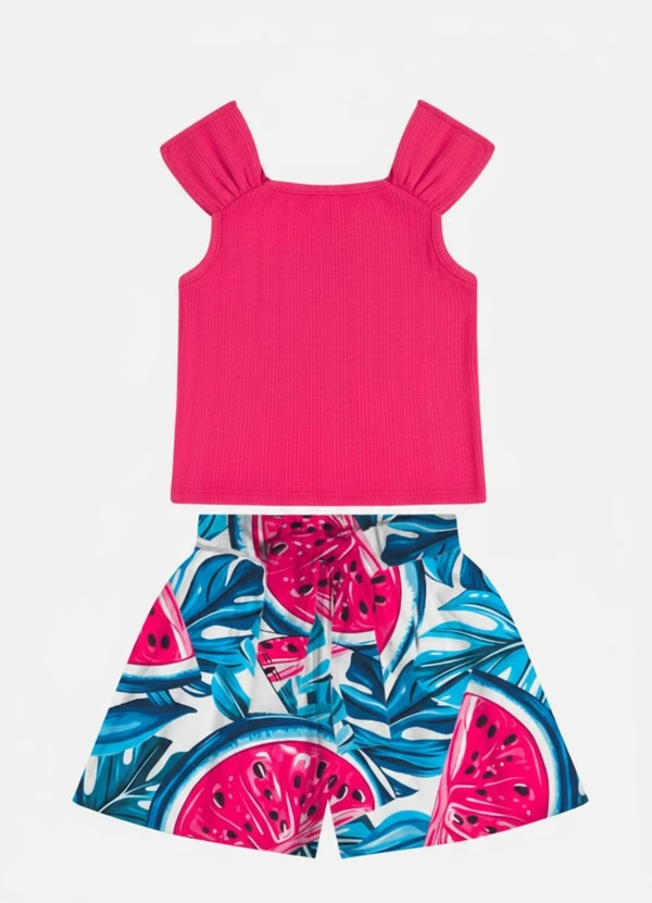 Kyly - Conjunto Infantil Menina Melancia Rosa
