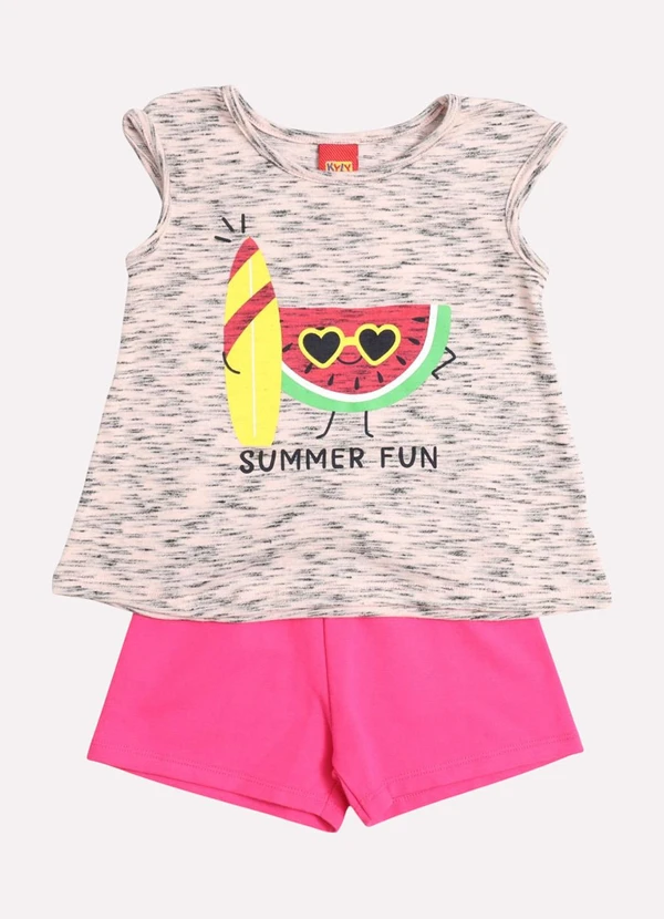 Kyly - Conjunto Infantil Menina Melancia Rosa 2