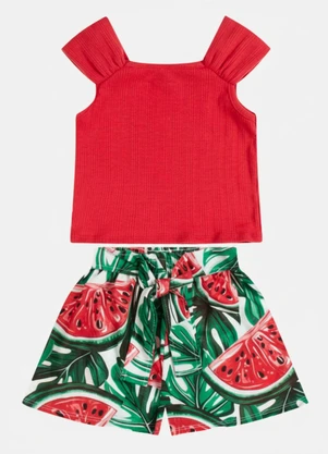 Kyly - Conjunto Infantil Menina Melancia Vermelho - KYLY