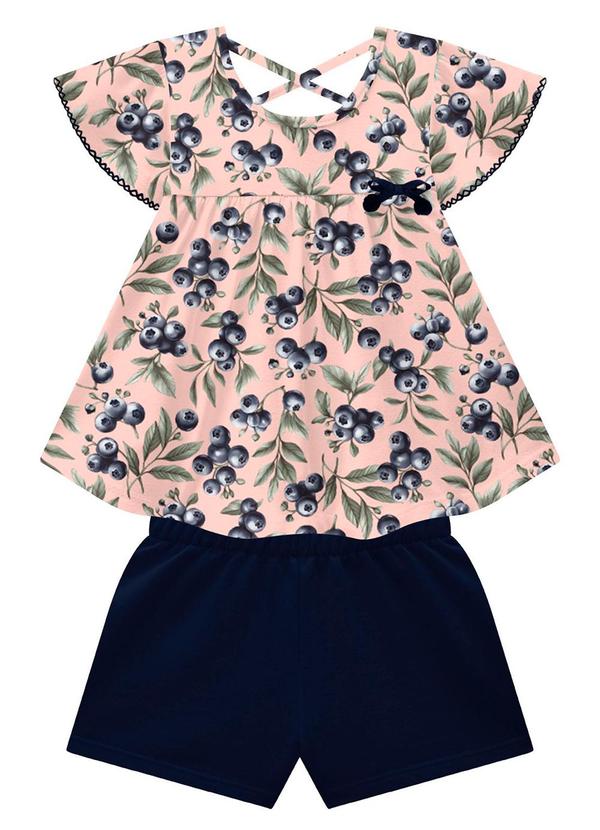 Milon - Conjunto Infantil Menina Mirtilos Rosa