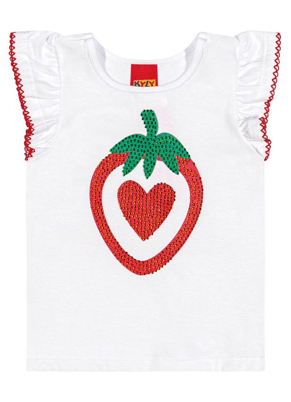 Kyly - Conjunto Infantil Menina Morango Branco 3