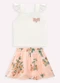 Milon - Conjunto Infantil Menina Morango Off White - variação: Off White