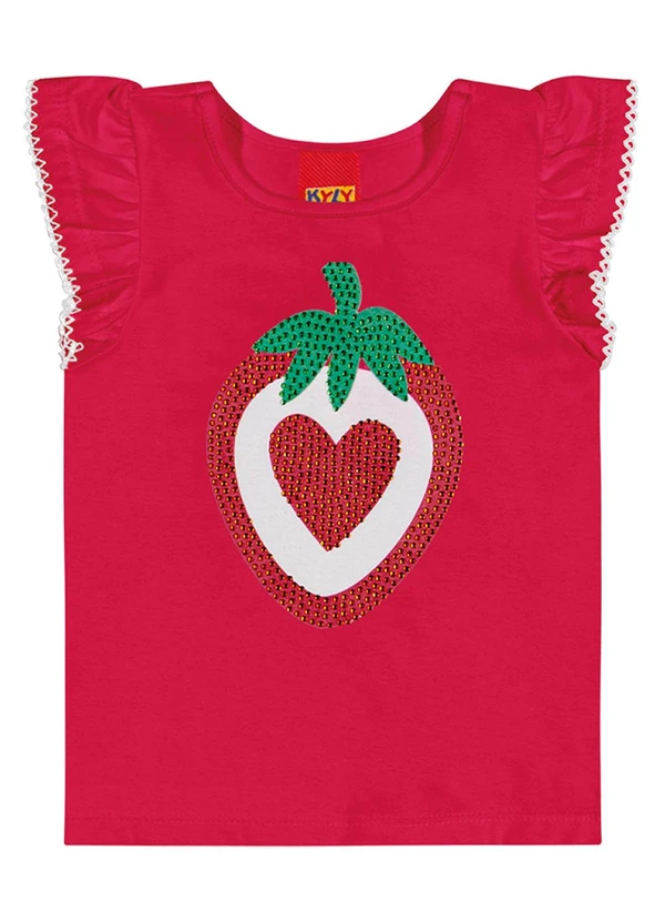 Kyly - Conjunto Infantil Menina Morango Vermelho 2