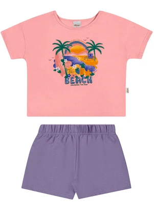 Elian - Conjunto Infantil Menina Ombro Deslocado Rosa - ELIAN