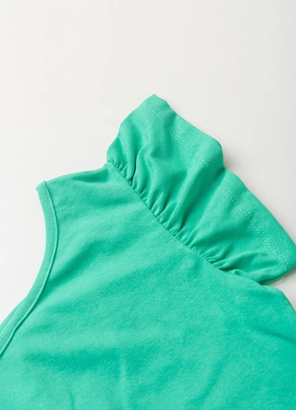 Vida Costeira - Conjunto Infantil Menina Ombro Único Verde 5