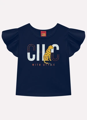 Kyly - Conjunto Infantil Menina Onças Azul - KYLY