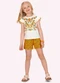 Nanai - Conjunto Infantil Menina Onças Branco - variação: Branco