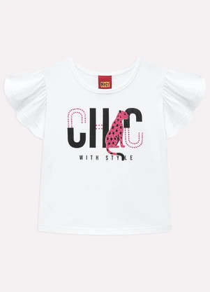 Kyly - Conjunto Infantil Menina Onças Branco - KYLY