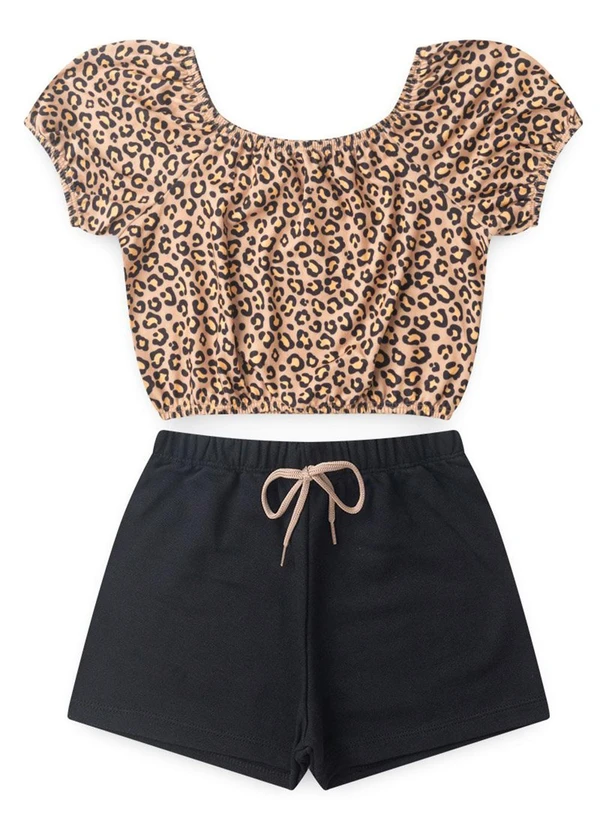 Vida Costeira - Conjunto Infantil Menina Oncinha Bege  3