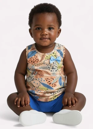 Kyly - Conjunto Infantil Menina Onçinha Laranja - KYLY