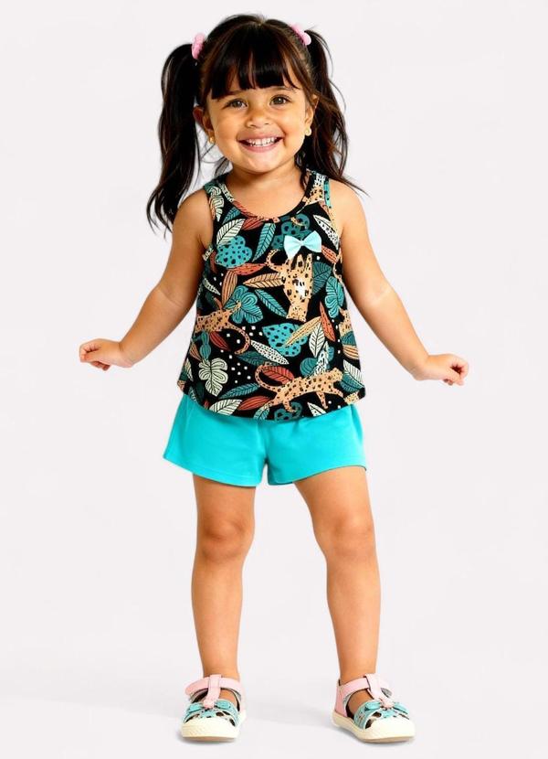 Kyly - Conjunto Infantil Menina Onçinha Preto 1