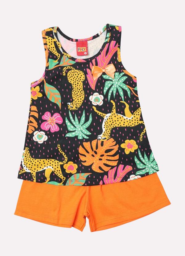 Kyly - Conjunto Infantil Menina Onçinha Preto 2