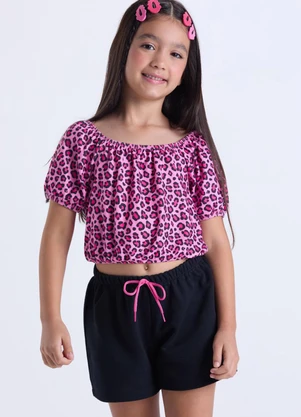 Vida Costeira - Conjunto Infantil Menina Oncinha Rosa  - VIDA COSTEIRA