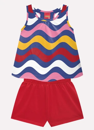 Kyly - Conjunto Infantil Menina Ondas Azul - KYLY