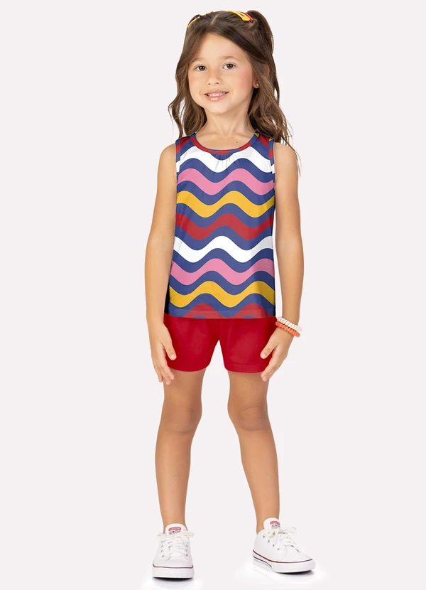 Kyly - Conjunto Infantil Menina Ondas Azul